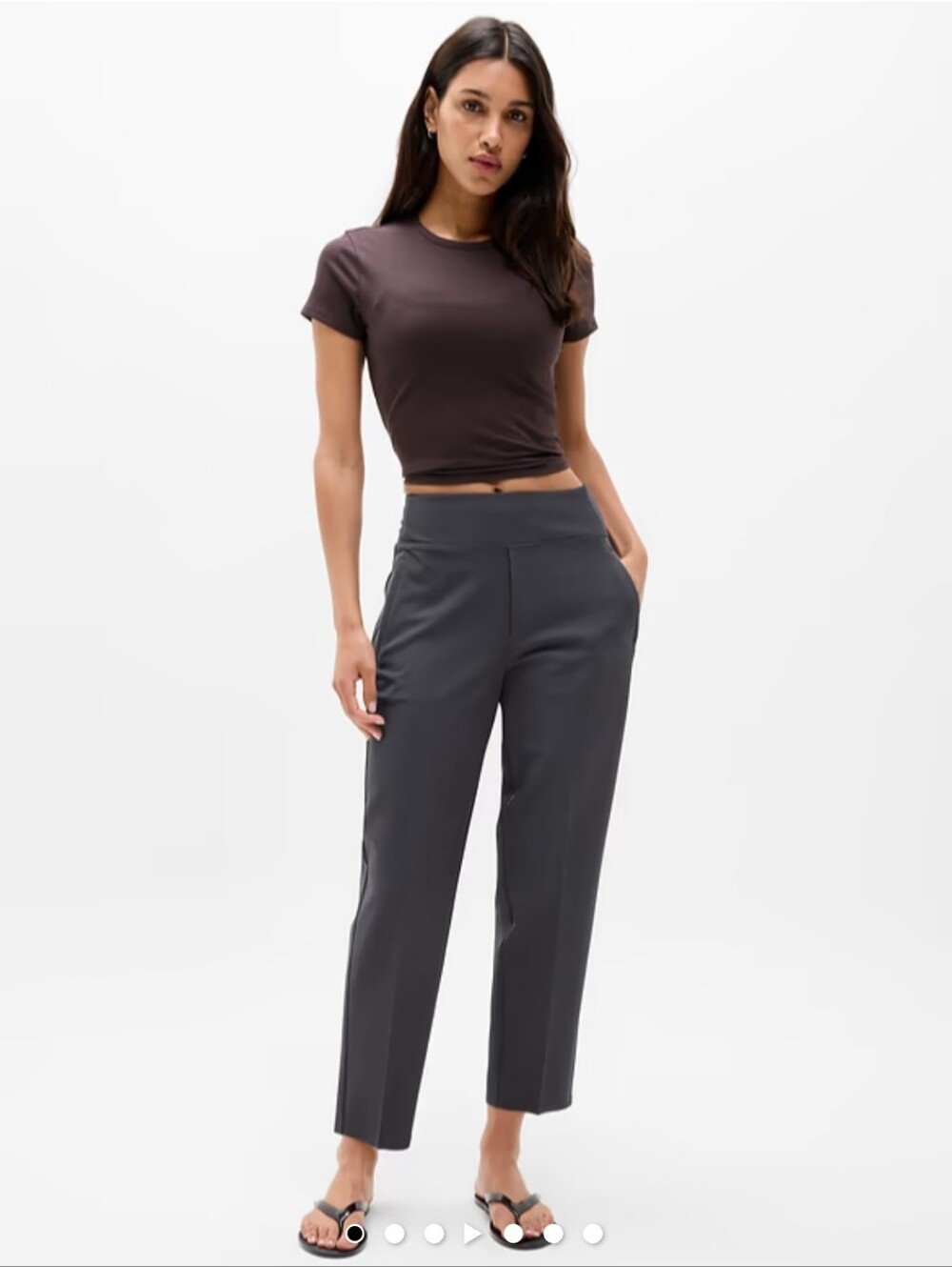 Athleta Endless High Rise Pant Straight Casual Work Size 8 Black